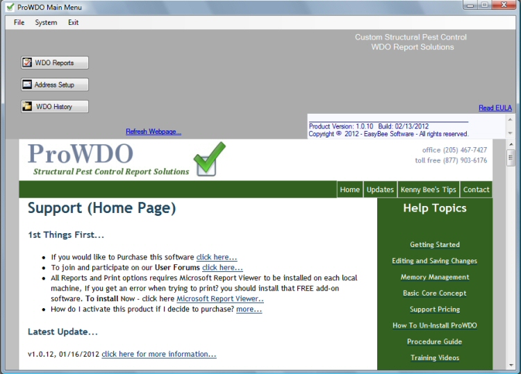 Screen Shot - ProWDO - Structural Pest Control Software