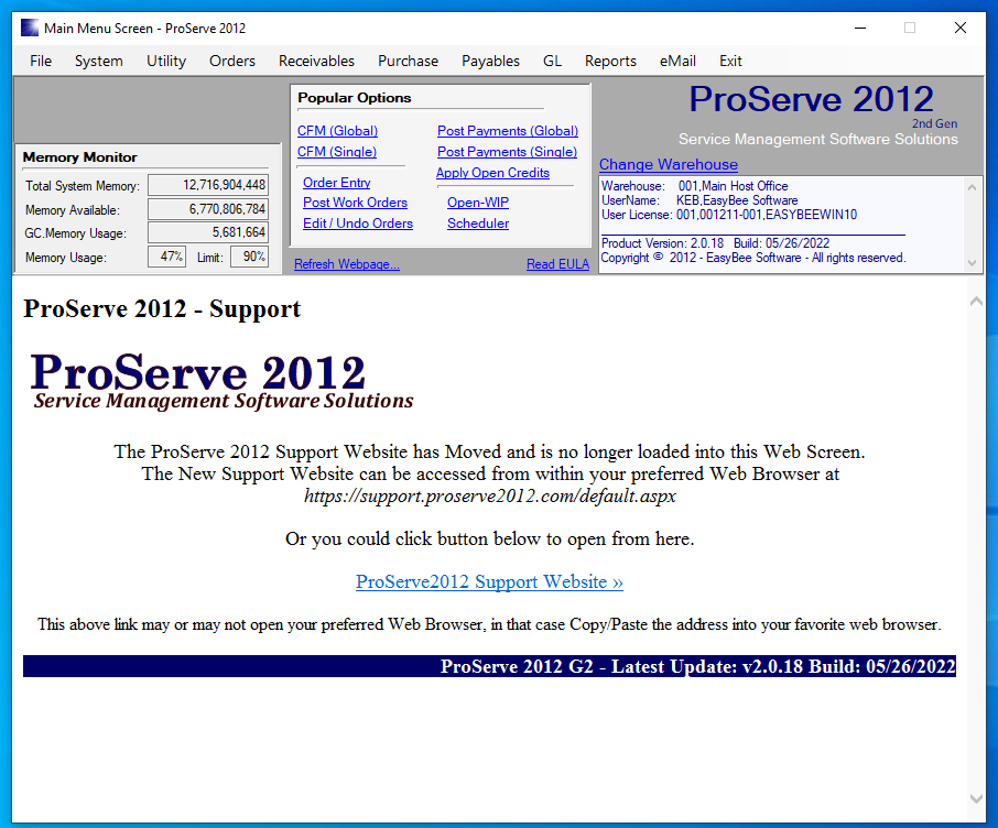 ProServe 2012 - Office or Home Desktop Application